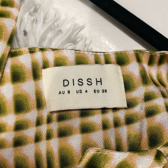 Dissh Dilan Satin Midi Slip Dress in Green Size 4 - Picture 8 of 8